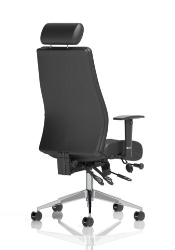 Onyx Leather wHeadrest wArms BK