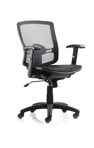 Palma Chair Black Mesh Back wArms
