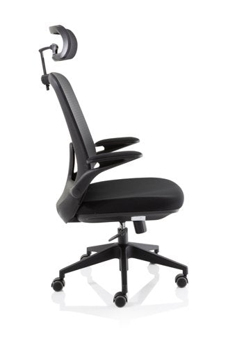 Sigma Exec Mesh Chair Fold Arms Black