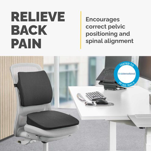 Fellowes Breyta Wedge Seat Cushion Black