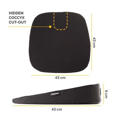 Fellowes Breyta Wedge Seat Cushion Black