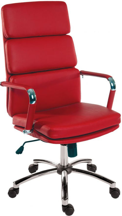 Deco Faux Leather Exec Chair Red