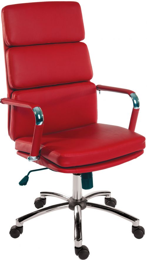 Deco Faux Leather Exec Chair Red