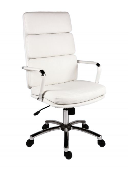 Deco Faux Leather Exec Chair White