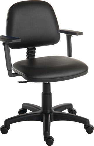 Ergo Blaster PU Ops Chair Adj Arms BK