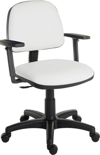 Ergo Blaster PU Ops Chair Adj Arms WH