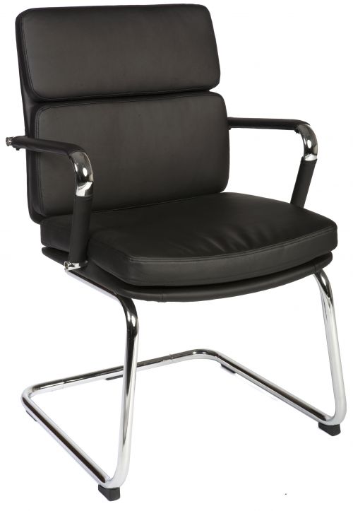 Deco Faux Leather Visitor Chair Black