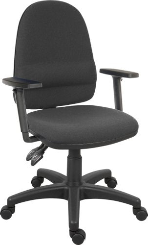 ErgoTwin Fabric Ops Chair Adj Arms BK