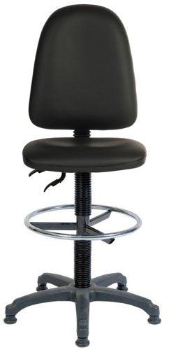 Ergo Twin PU Chair Fixed Footring BK