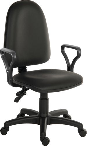ErgoTwin PU Ops Chair Fixed Arms BK