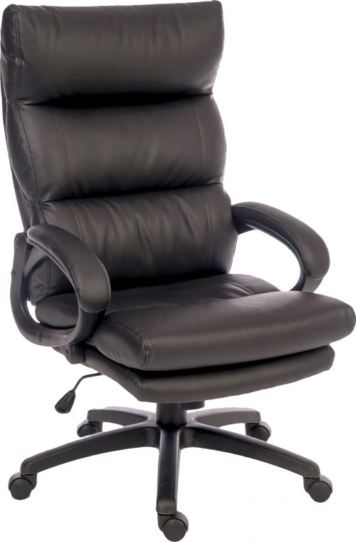 Luxe Leather Look Exec Chair Black