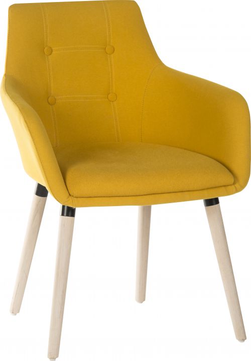 4 Legged RecepChair Fabric Yellow PK2