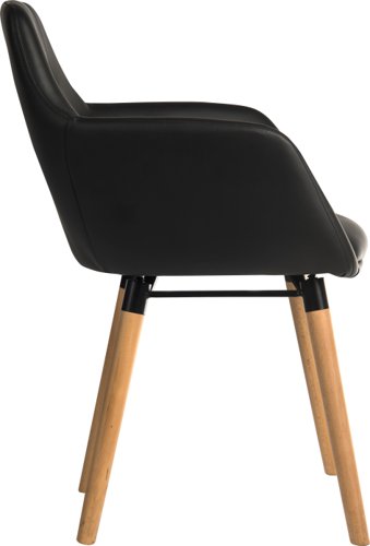 4 Legged RecepChair PU Black PK2