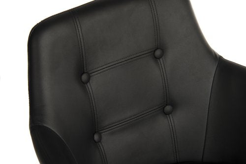4 Legged RecepChair PU Black PK2
