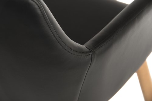 4 Legged RecepChair PU Black PK2
