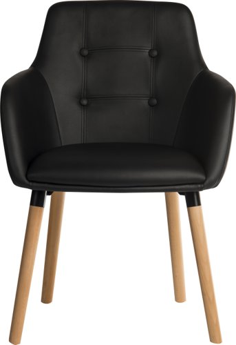 4 Legged RecepChair PU Black PK2