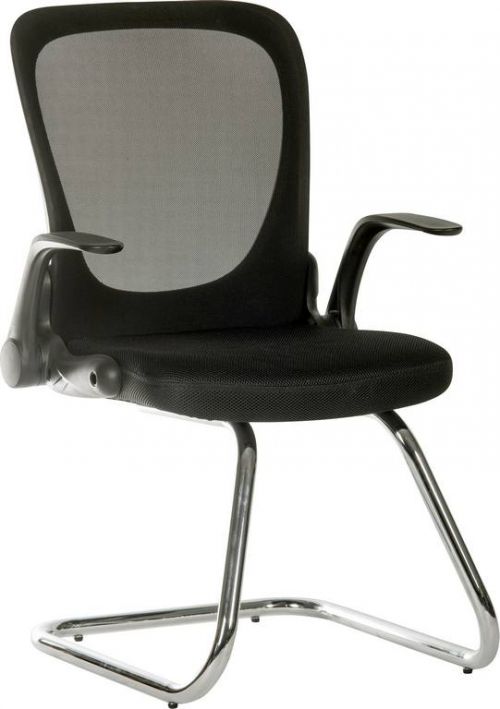 Flip Mesh Visitor Chair Black