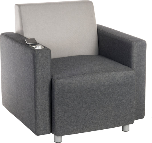 CUBE MODULAR RECEPTION CHAIR USB ARM RIGHT