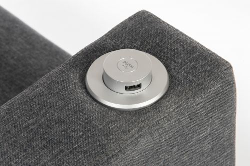 Cube Seat Left Arm with USB Grey