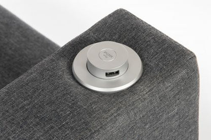 Cube Seat Left Arm with USB Grey