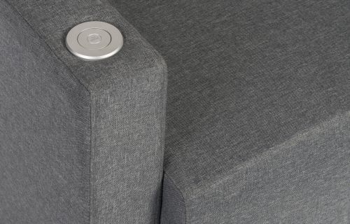 Cube Seat Left Arm with USB Grey