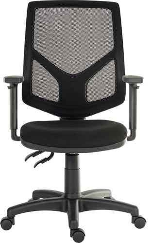 Vanguard Exec Mesh Chair Adj Arms BK
