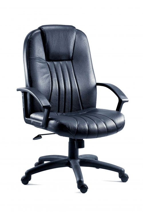 City Leather Faced Exec Chair Black