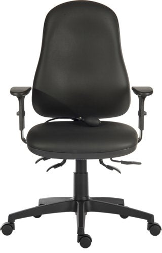 ErgoComfortAir PU Chair with Arms BK