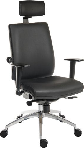 ErgoPlus PU Chair Prem Base & Arms BK