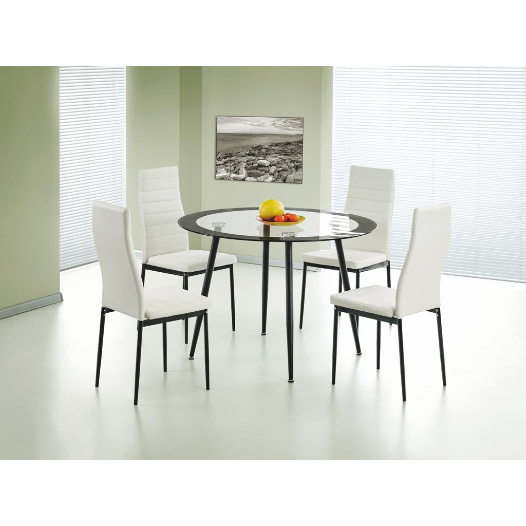 Acodia PU Chairs with White PU & Black Frame (4s)