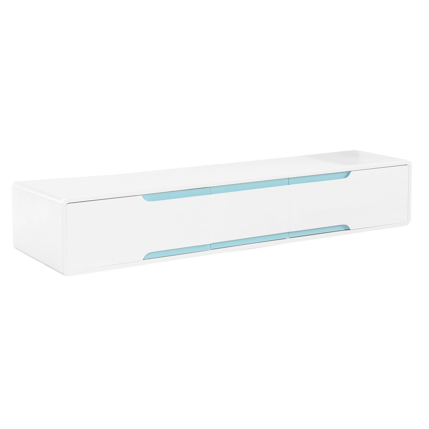 Badini TV Unit White Matt Gloss 3 Drawer