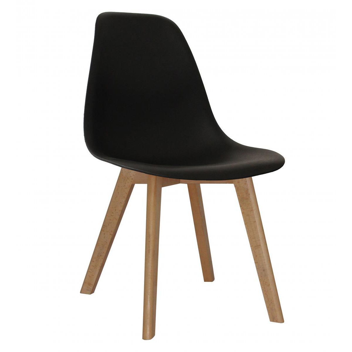 Belgium Plastic (PP) Chairs with Solid Beech Legs Black (4s)