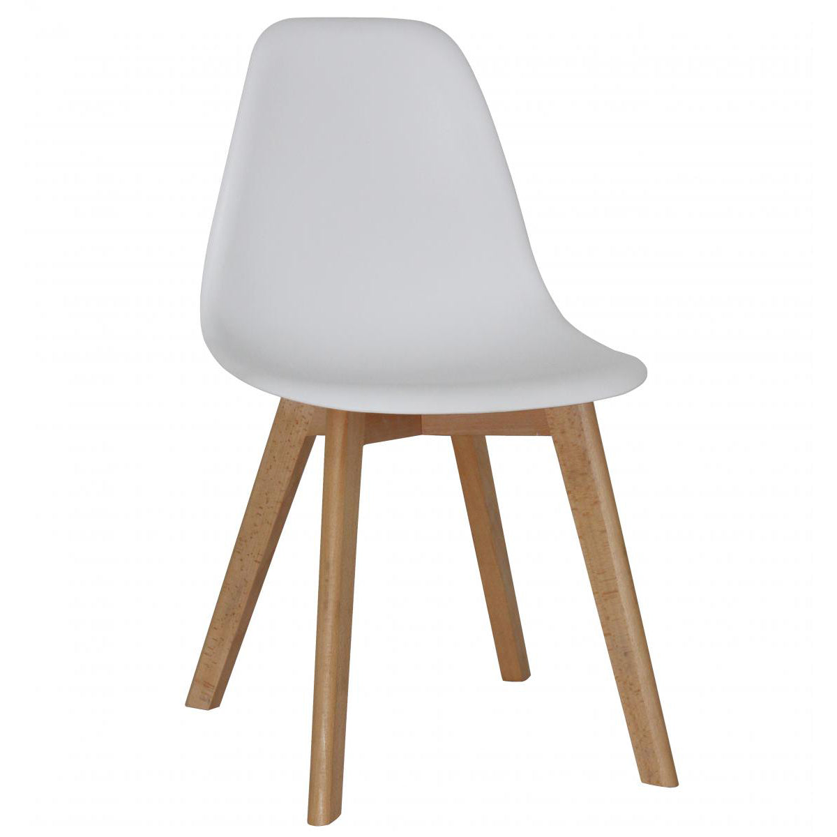 Belgium Plastic (PP) Chairs with Solid Beech Legs White (4s)