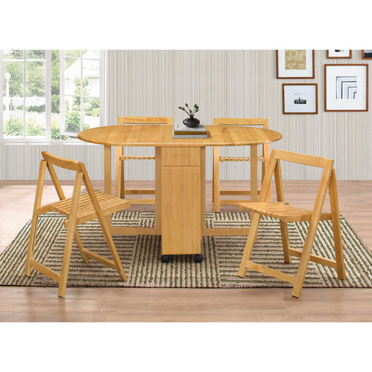 Butterfly Dining Set with 4 Chairs Oak