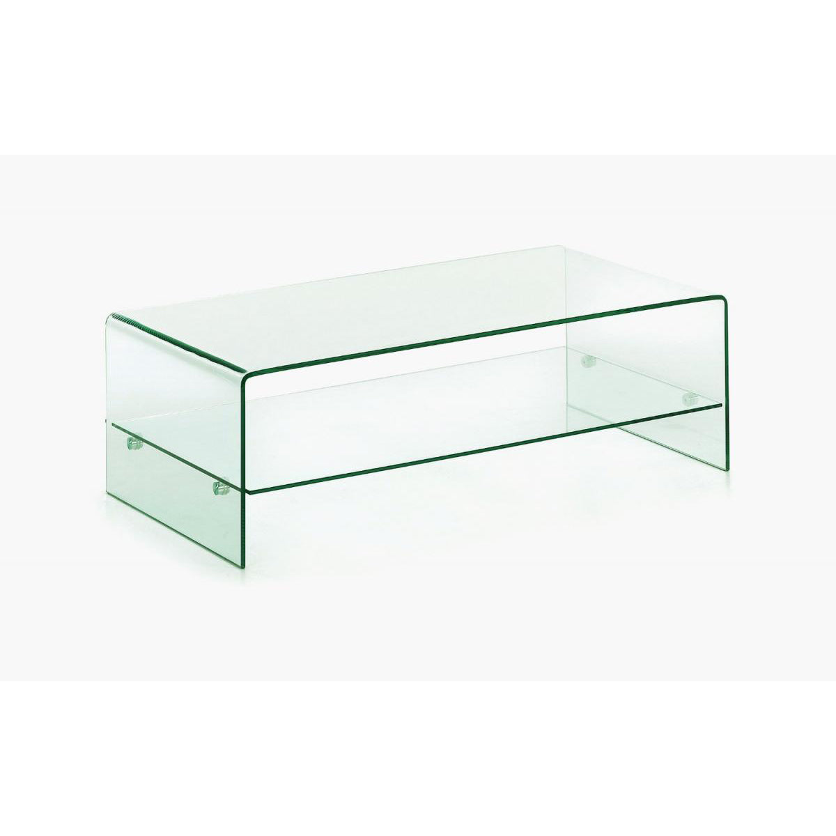 Angola Clear Coffee Table with Shelf