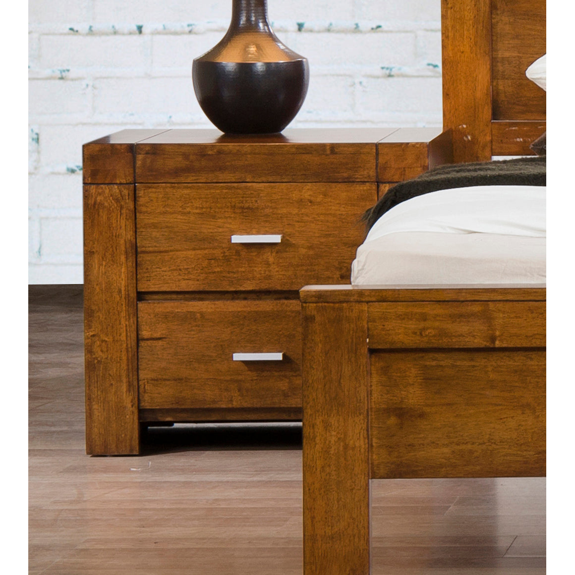 California Nightstand Solid Hardwood Rustic Oak