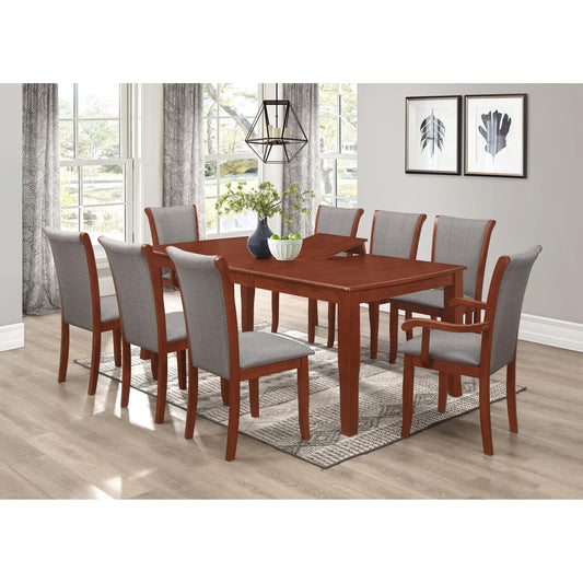 Carlo Dining Set with 6 Side & 2 Arm Chairs Mahogany