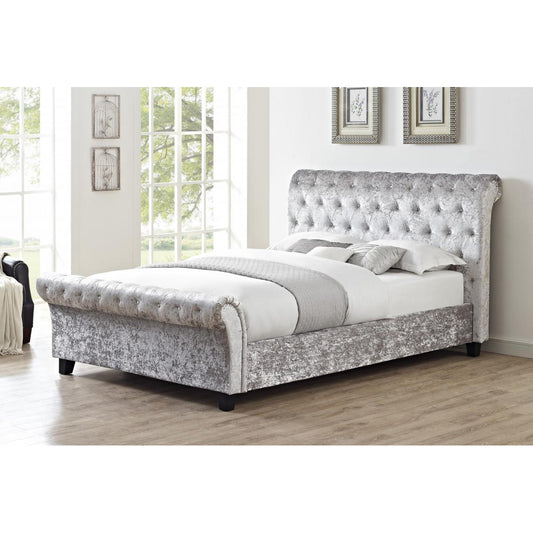 Casablanca (Serenity) Crushed Velvet Double Bed Grey