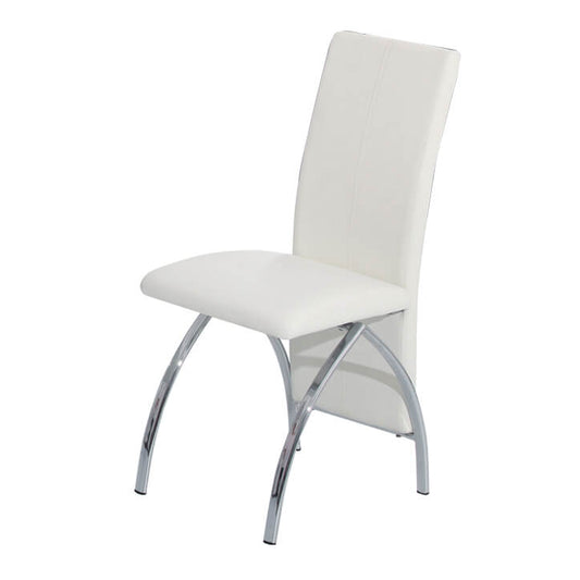 Costilla PU Dining Chair White & Chrome