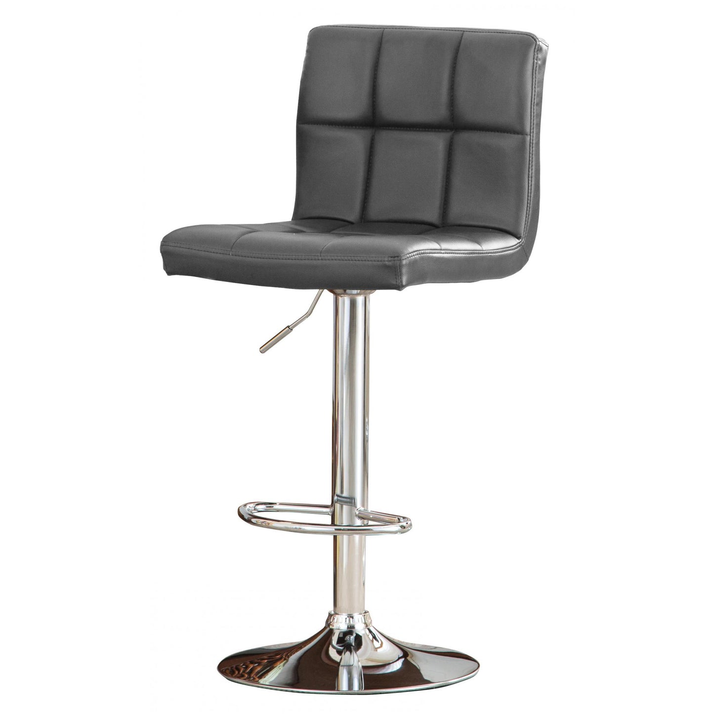 Cubik Bar Stool PU Chrome & Grey (2's)