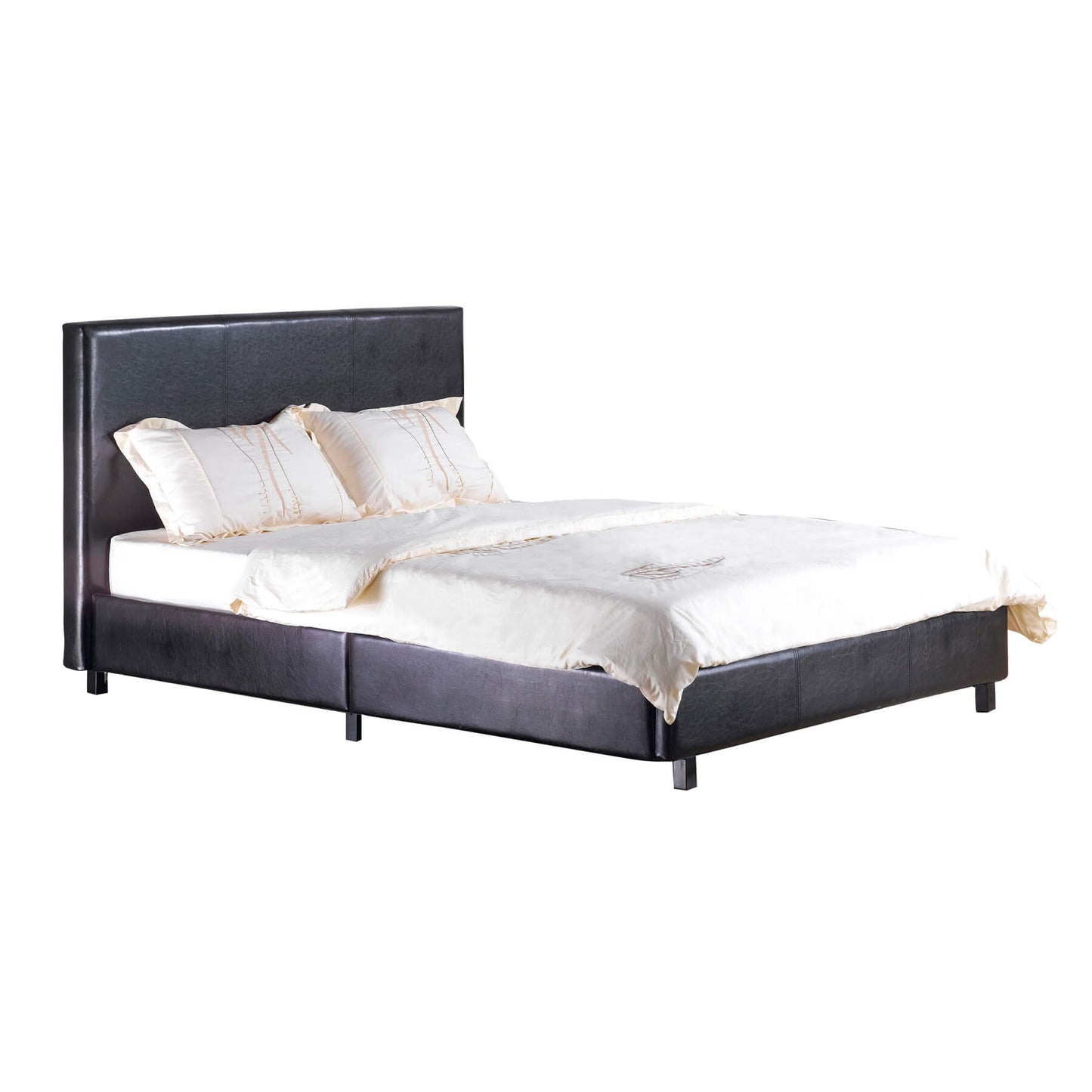 Fusion PU Double Bed Black