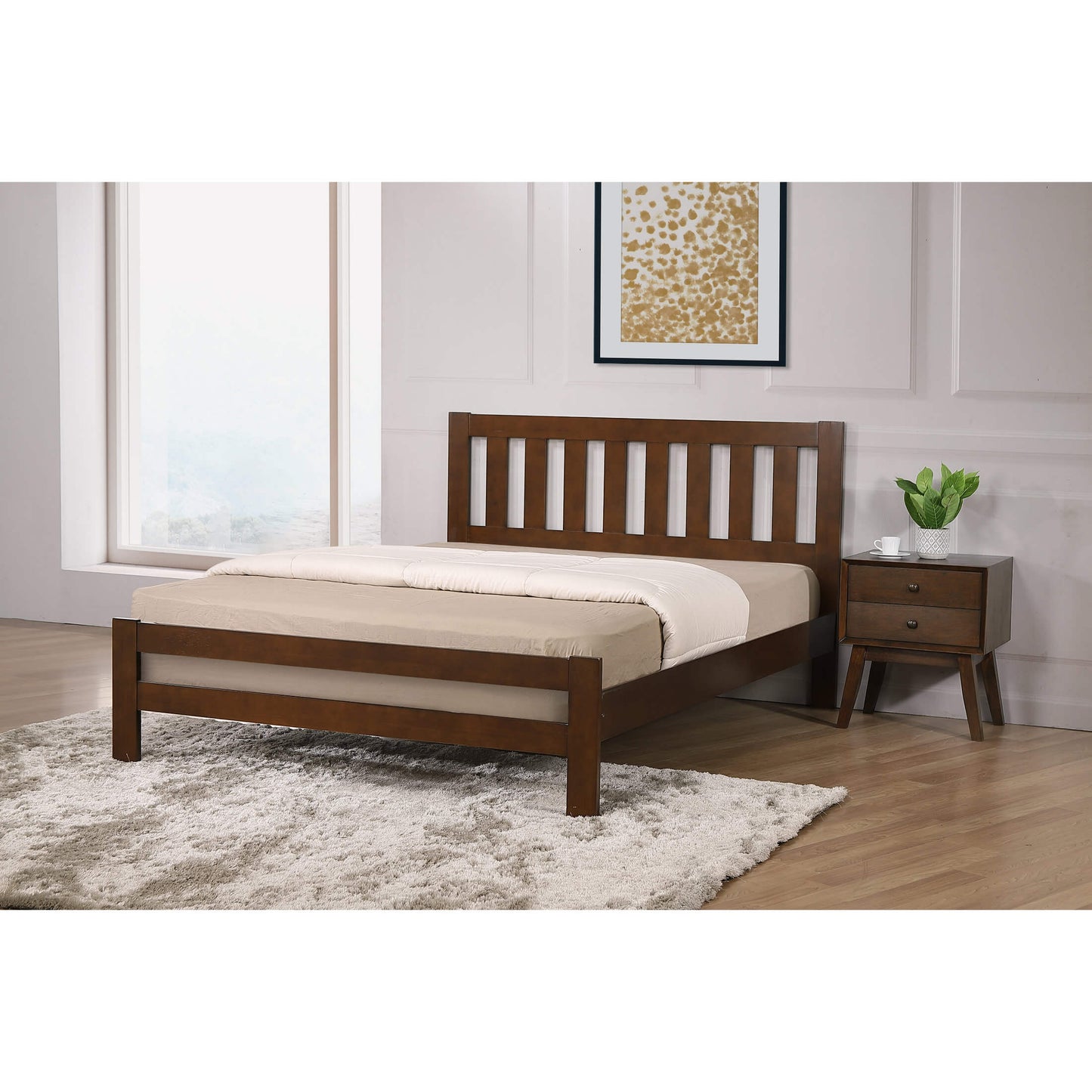 Kempton 4Foot Bed Solid Hardwood Rustic Oak