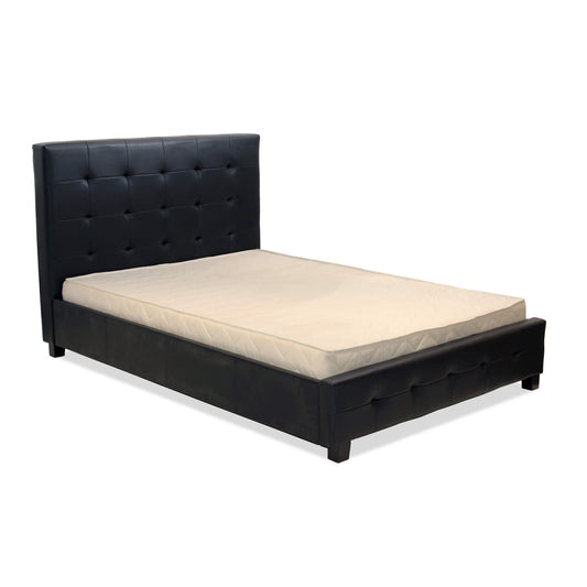 Lattice PU King Size Bed Black