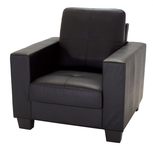 Lena Bonded Leather & PVC 1 Seater Black