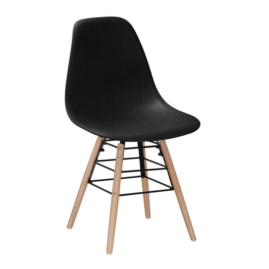 Lilly Plastic (PP) Chairs with Solid Beech Legs Black (4s)