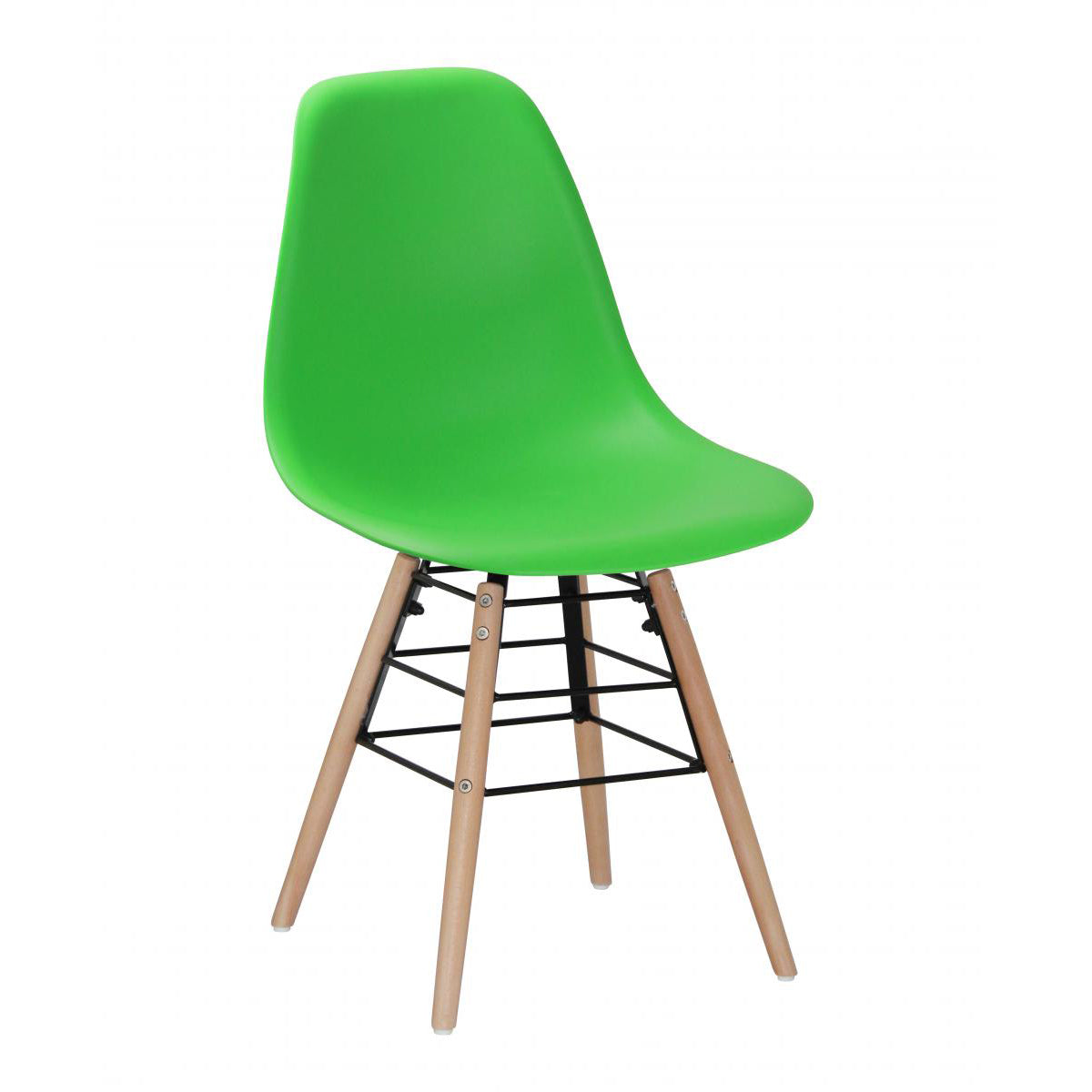 Lilly Plastic (PP) Chairs with Solid Beech Legs Green (4s)