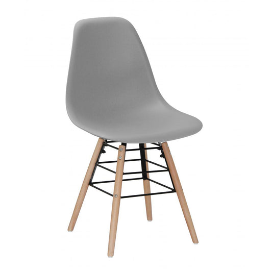 Lilly Plastic (PP) Chairs with Solid Beech Legs Grey Light (4s)