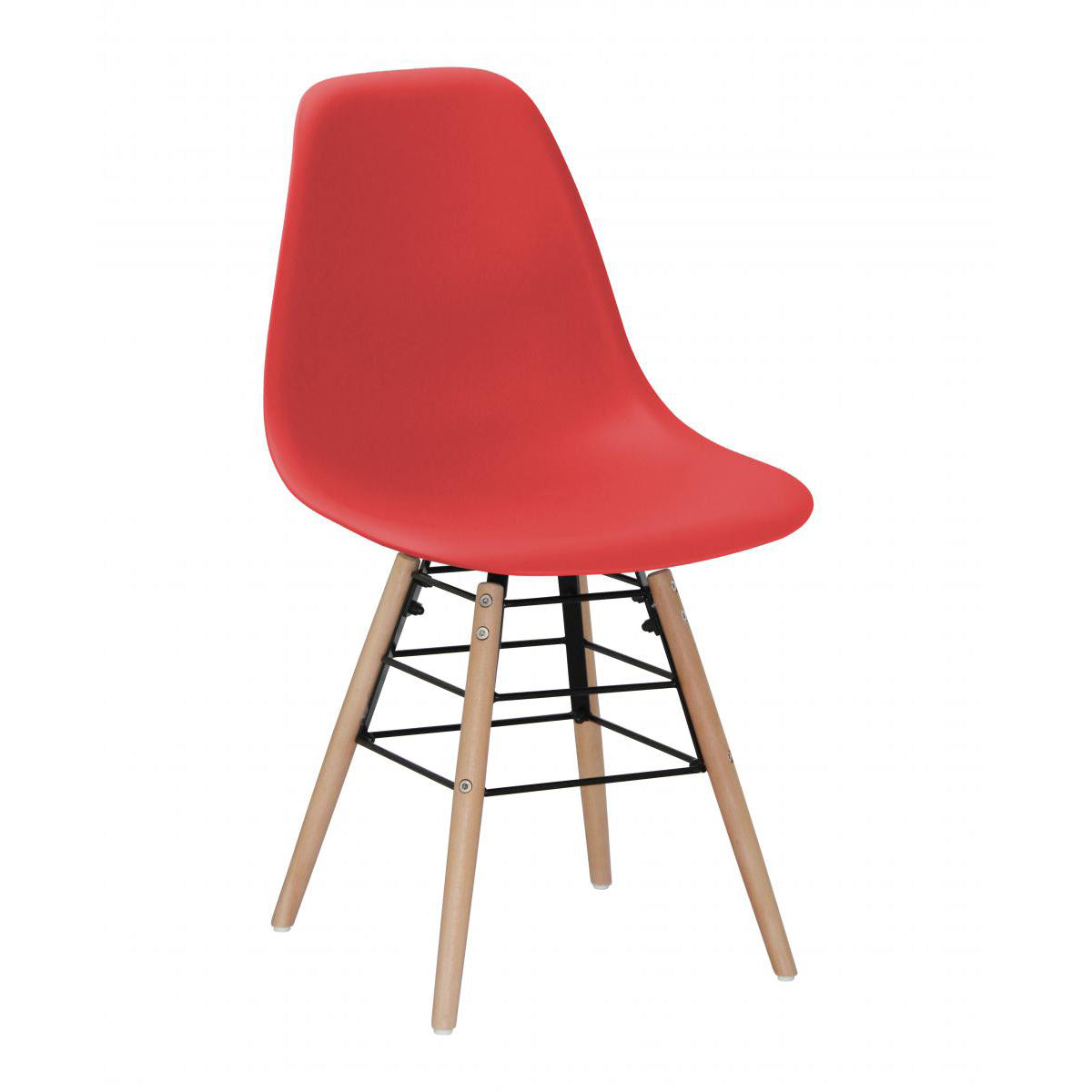 Lilly Plastic (PP) Chairs with Solid Beech Legs Red (4s)