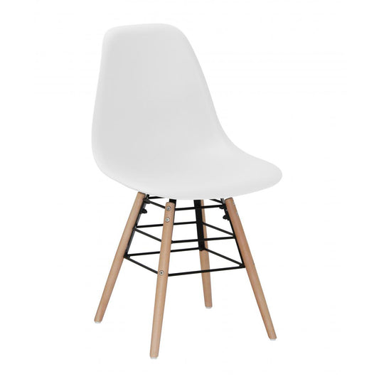 Lilly Plastic (PP) Chairs with Solid Beech Legs White (4s)