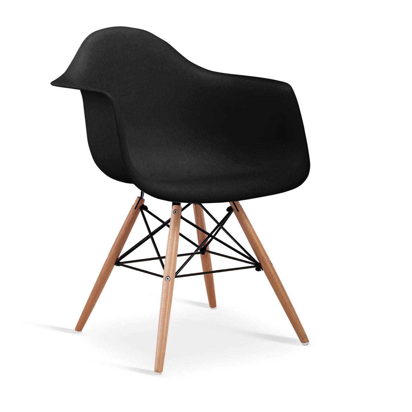 Ludstone Plastic (PP) Chairs with Solid Beech Legs Black (4s)